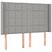 Letto a Molle Materasso e LED Grigio Chiaro 140x190 cm Tessuto - Foto miniatura 7