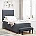 Letto Box Spring con Materasso e Panca Grigio Scuro 90x200 cm Velluto - Foto miniatura 2