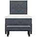 Letto Box Spring con Materasso e Panca Grigio Scuro 90x200 cm Velluto - Foto miniatura 9