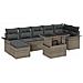 Set Divano da Giardino con cuscino 8 pcs Grigio Poly Rattan - Foto miniatura 1