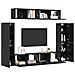 Set mobile TV 8 pcs Rovere nero 80 x 30 x 30.5 cm - Foto miniatura 3