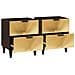 Comodino con cassetto 2 pcs Nero e Oro 40 x 33.5 x 46 cm - Foto miniatura 2