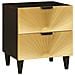 Comodino con cassetto 2 pcs Nero e Oro 40 x 33.5 x 46 cm - Foto miniatura 3