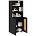 Credenza Rovere Nero 69,5 x 34 x 180 cm Legno multistrato - Foto miniatura 3