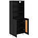 Credenza Rovere Nero 69,5 x 34 x 180 cm Legno multistrato - Foto miniatura 5