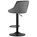 Sgabello girevole DAKA in velluto grigio con base nera - Foto miniatura 4