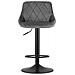 Sgabello girevole DAKA in velluto grigio con base nera - Foto miniatura 3