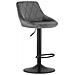 Sgabello girevole DAKA in velluto grigio con base nera - Foto miniatura 1