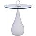 Tavolino In Metallo E Vetro 40x40x42,5/51h Cm Bianco - Foto miniatura 1