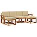 Set di divani da esterno con cuscino 6 pcs Naturale e Beige - Foto miniatura 1