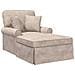 Chaise Longe con Gonna con cuscino Beige 157 x 91 x 91 cm ARES - Foto miniatura 1