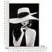 Dipinto Su Tela Marty B2 Dama Con Cappello Bianco Su Sfondo Nero, 62x92 Cm - Foto miniatura 7