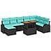 Set Divano da Giardino con archiviazione 9 pcs Nero Poly Rattan - Foto miniatura 1