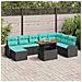 Set Divano da Giardino con archiviazione 9 pcs Nero Poly Rattan - Foto miniatura 2