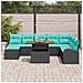 Set Divano da Giardino con archiviazione 9 pcs Nero Poly Rattan - Foto miniatura 3