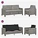 Set di Divani con Storage 2 pz Grigio Chiaro Poliestere - Foto miniatura 6