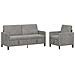 Set di Divani con Storage 2 pz Grigio Chiaro Poliestere - Foto miniatura 1