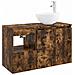 Set di mobili per il bagno 2 pz Rovere Fumo - Foto miniatura 1