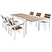 Set Tavolo Giardino Allungabile Rettangolare 160/240 X 90 Con 6 Poltrone In Alluminio Bianco E Polywood Da Esterno - Foto miniatura 1