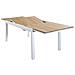 Set Tavolo Giardino Allungabile Rettangolare 160/240 X 90 Con 6 Poltrone In Alluminio Bianco E Polywood Da Esterno - Foto miniatura 3