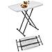 Tavolo Pieghevole Regolabile, Tavolo Compatto E Pieghevole, 76 X 50 X 51/63/74 Cm, Bianco, Materiale: Hdpe, Acciaio - Foto miniatura 2