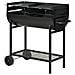 Barbecue in Acciaio con 2 Griglie Indipendenti 2 Ruote e Ripiano Inferiore Nero 90x45x96 cm - Foto miniatura 1