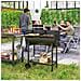 Barbecue in Acciaio con 2 Griglie Indipendenti 2 Ruote e Ripiano Inferiore Nero 90x45x96 cm - Foto miniatura 2