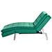 Chaise Longue Regolabile In Velluto Verde Smeraldo Loiret - Foto miniatura 1