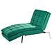 Chaise Longue Regolabile In Velluto Verde Smeraldo Loiret - Foto miniatura 6