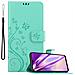 Custodia Compatibile Con Huawei P30 Lite In Turchese Fiore - Coperchio Protettivo In Design Floreale Con Chiusura Magnetica, Funzione Stand E Slot Per Carte - Foto miniatura 1