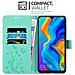 Custodia Compatibile Con Huawei P30 Lite In Turchese Fiore - Coperchio Protettivo In Design Floreale Con Chiusura Magnetica, Funzione Stand E Slot Per Carte - Foto miniatura 5