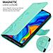 Custodia Compatibile Con Huawei P30 Lite In Turchese Fiore - Coperchio Protettivo In Design Floreale Con Chiusura Magnetica, Funzione Stand E Slot Per Carte - Foto miniatura 7