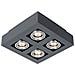 Luce Moderna In Alluminio Nero A Montaggio Superficiale 4, Gu10 - Foto miniatura 1