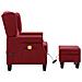 Poltrona Massaggiante con Poggiapiedi Rosso Vino in Tessuto - Foto miniatura 6