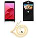 Catena Di Telefoni Cellulari Compatibile Con Asus Zenfone 4 Selfie Pro In Crema Beige - Coperchio Protettivo In Silicone Con Anelli D'argento, Cinturino In Corda E Custodia Staccabile - Foto miniatura 7