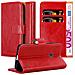 Custodia Compatibile Con Nokia Lumia 520 In Rosso Vinaccia - Coperchio Protettiva Con Chiusura Magnetica, Funzione Stand E Tasca Per Le Carte - Foto miniatura 1