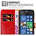 Custodia Compatibile Con Nokia Lumia 520 In Rosso Vinaccia - Coperchio Protettiva Con Chiusura Magnetica, Funzione Stand E Tasca Per Le Carte - Foto miniatura 3