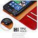 Custodia Compatibile Con Nokia Lumia 520 In Rosso Vinaccia - Coperchio Protettiva Con Chiusura Magnetica, Funzione Stand E Tasca Per Le Carte - Foto miniatura 4