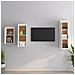 Mobili Porta Tv 3 Pz Bianco In Legno Massello Di Pino - Foto miniatura 10