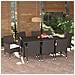 Set Pranzo Da Giardino 9 Pz Con Cuscini In Polyrattan Marrone - Foto miniatura 1