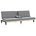 Divano Letto Con Portabicchieri In Tessuto Grigio Chiaro - Foto miniatura 9