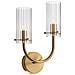 Applique Contemporanea Arco Struttura In Metallo Ottone 1 Luce Diffusore Vetro - Foto miniatura 1