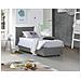 Letto Singolo Daisy, Letto Contenitore Con Rivestimento In Tessuto, 100% Made In Italy, Apertura Frontale, Con Materasso Cm 80x190 Incluso, Grigio - Foto miniatura 1