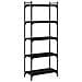Libreria A 5 Ripiani Nera 60x30x154 Cm In Legno Multistrato - Foto miniatura 2