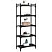 Libreria A 5 Ripiani Nera 60x30x154 Cm In Legno Multistrato - Foto miniatura 3