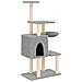 Albero Per Gatti Con Tiragraffi In Sisal Grigio Chiaro 131 Cm - Foto miniatura 1