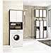 Mobile Alto, Collona da Bagno FIN per Lavatrice, 2 ante, 64x30x180 cm, Weng? e Bianco - Foto miniatura 6