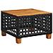 Tavolo Da Giardino Nero 55x55x36cm In Polyrattan E Legno Acacia - Foto miniatura 2