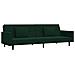 Divano Letto A 2 Posti Con 2 Cuscini Verde Scuro In Velluto - Foto miniatura 1