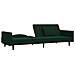 Divano Letto A 2 Posti Con 2 Cuscini Verde Scuro In Velluto - Foto miniatura 4